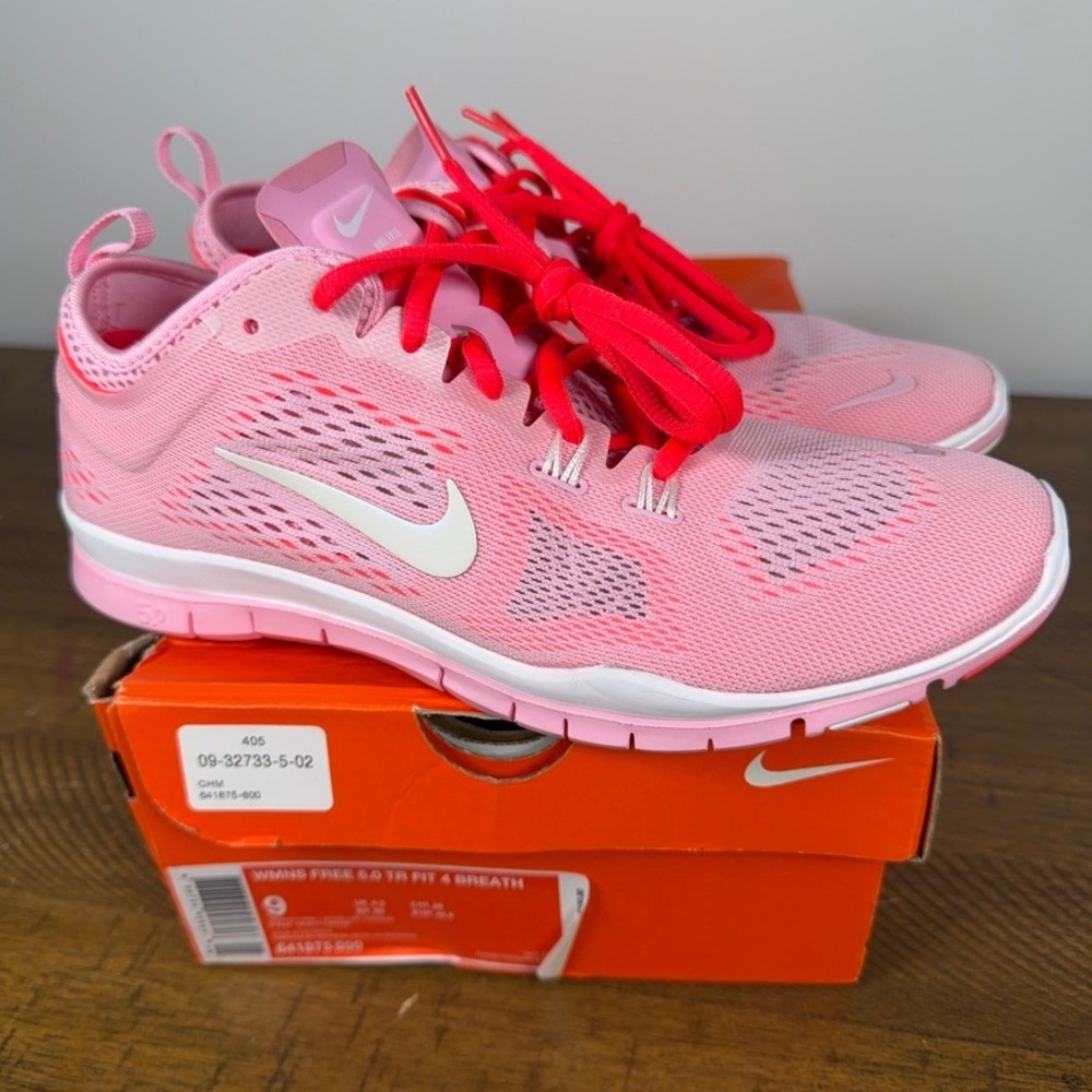 Nike Training Shoes Womens 9 Pink Free 5.0 TR Fit 4 Breath Running Gym Athletic